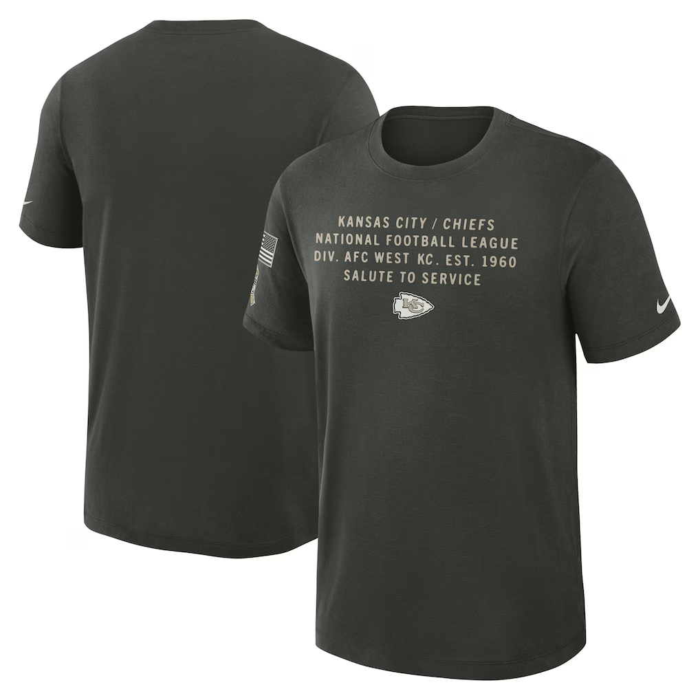 Men's Kansas City Chiefs Dark Green 2025 Salute to Service Sideline Slub Dri-FIT T-Shirt
